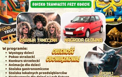 DRAWSKI MŁYN FESTYN OGŁASZA, CAŁE RODZINY DO SIEBIE ZAPRASZA! FESTYN RODZINNY W DRAWSKIM MŁYNIE 6 czerwca 2026r. (SOBOTA) Start godz. 16:00 BOISKO TRAWIASTE PRZY KORCIE SIGNYEP.COM PRESENTS FOOD TRUCK Joker ZABAWA TANECZNA W programie: • Występy dzieci • 