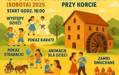 DRAWSKI MŁYN FESTYN OGŁASZA, CAŁE RODZINY DO SIEBIE ZAPRASZA 31 MAJA (SOBOTA) 2025 BOISKO TRAWIASTE PRZY KORCIE START GODZ. 16:00 WYSTĘPY DZIECI POKAZ KARATE POKAZ STRAZACKI ANIMACJE DLA DZIECI ZAMKI DMUCHANE PRZEJAZD BRYCZKA KONKURSY Z NAGRODAMI STOISKA 